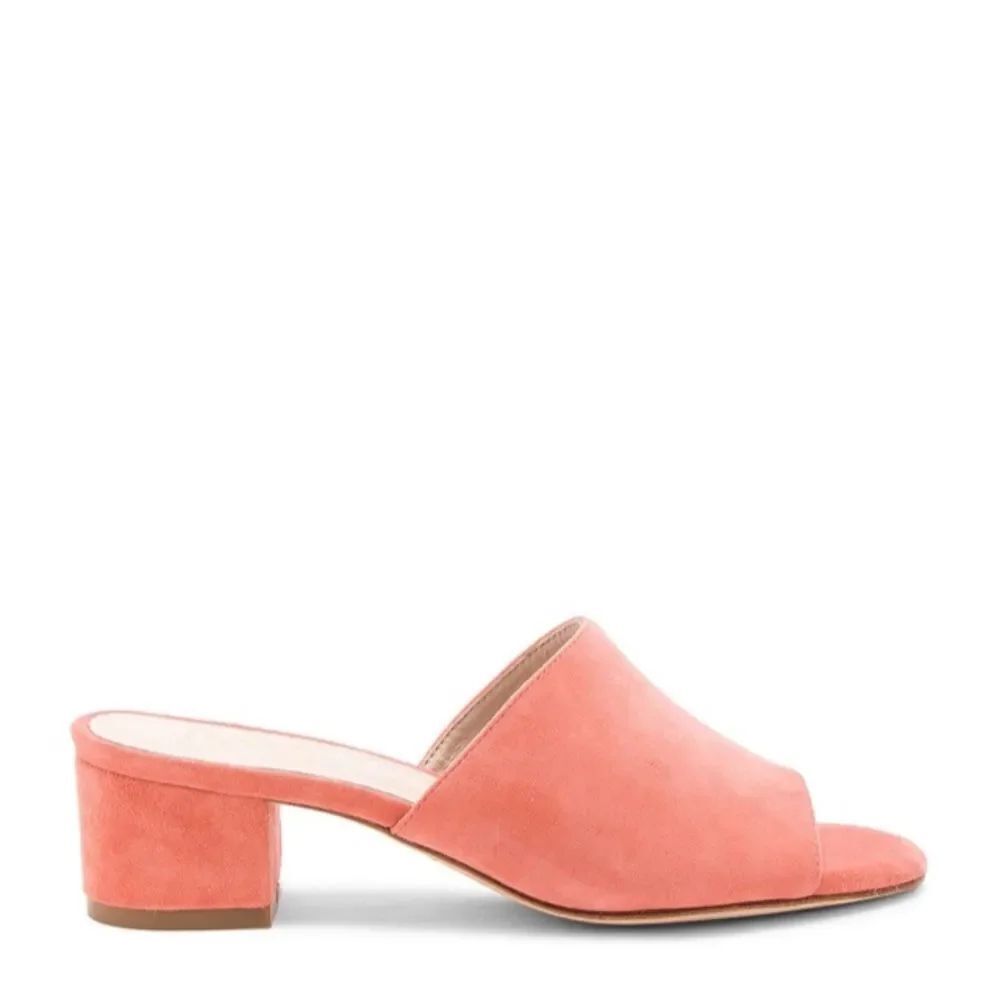Revolve Raye Cara suede luxe peach heeled sandals